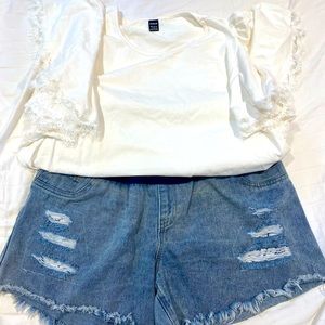 Maternity shorts and shirt bundle size large clothing bundle pregnancy